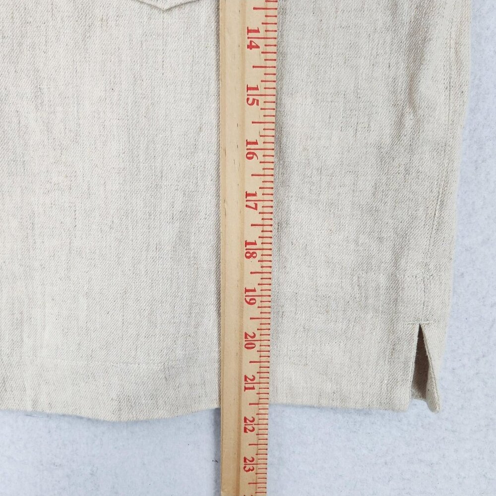 Madewell Shirt Womens Small Cream Natural Linen Cotton Square Neck Top NEW - Picture 5 of 10